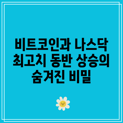 비트코인과 나스닥 최고치: 동반 상승의 숨겨진 비밀