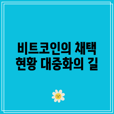 비트코인의 채택 현황: 대중화의 길