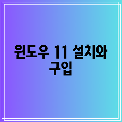 윈도우 11 설치와 구입