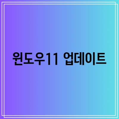 윈도우11 업데이트