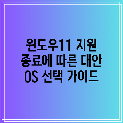 윈도우11 지원 종료에 따른 대안 OS 선택 가이드