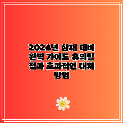 2024년 삼재 대비 완벽 가이드: 유의할 점과 효과적인 대처 방법