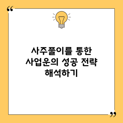 사주풀이를 통한 사업운의 성공 전략 해석하기