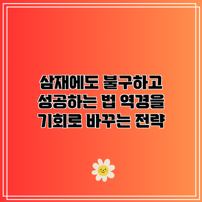 삼재에도 불구하고 성공하는 법: 역경을 기회로 바꾸는 전략