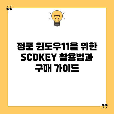 정품 윈도우11을 위한 SCDKEY 활용법과 구매 가이드